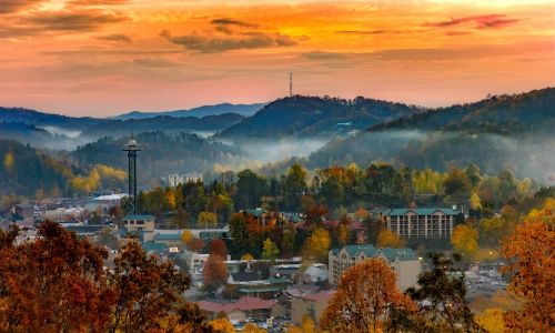 Sunrise over Gatlinburg skyline